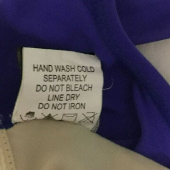 Shore Shapes Swimsuit One Piece High Thigh Women's Size 14 Turquoise Royal Blue - Picture 8 of 8